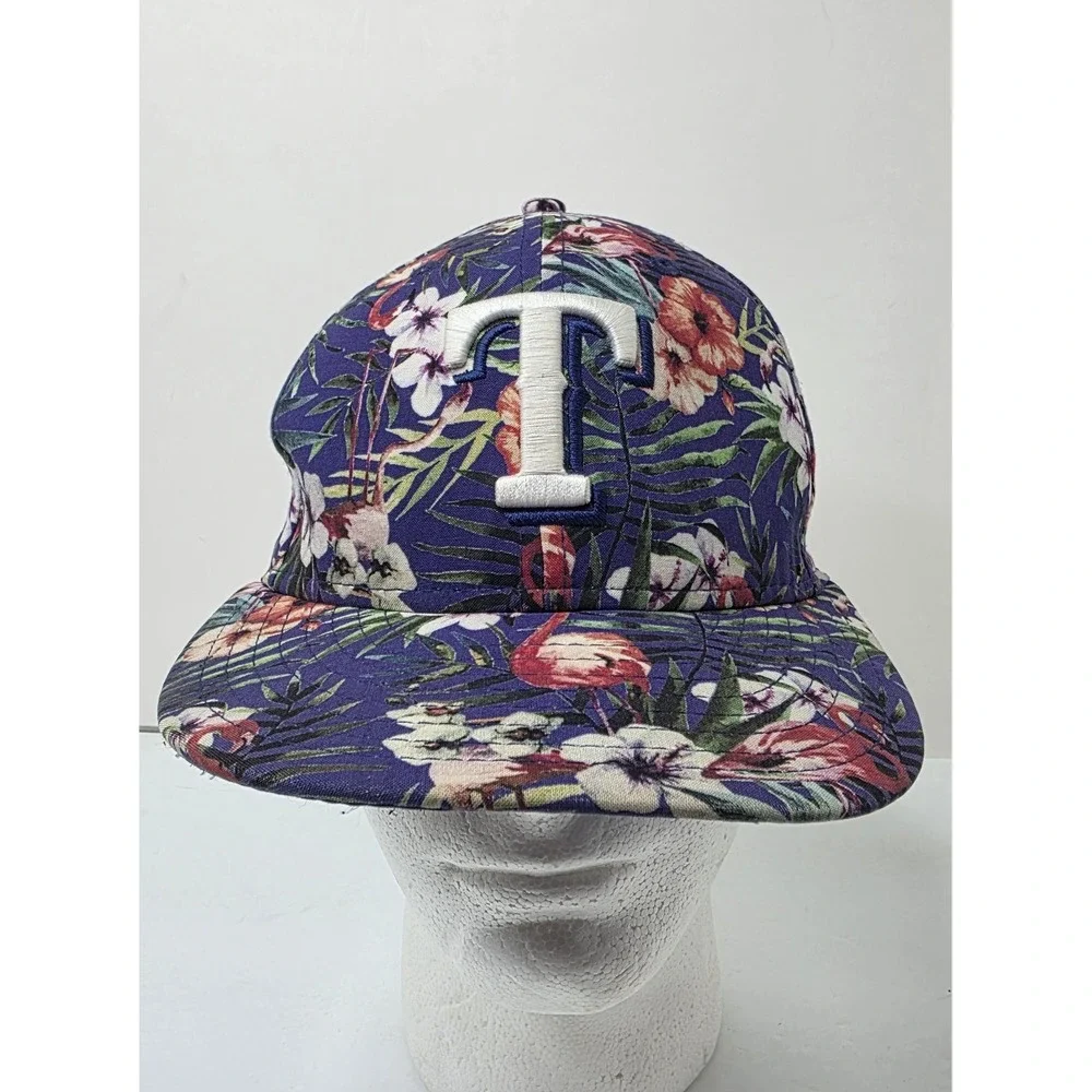 Texas Rangers Tropical Print Floral Hawaii Snapback New Era Hat MLB Baseball Cap